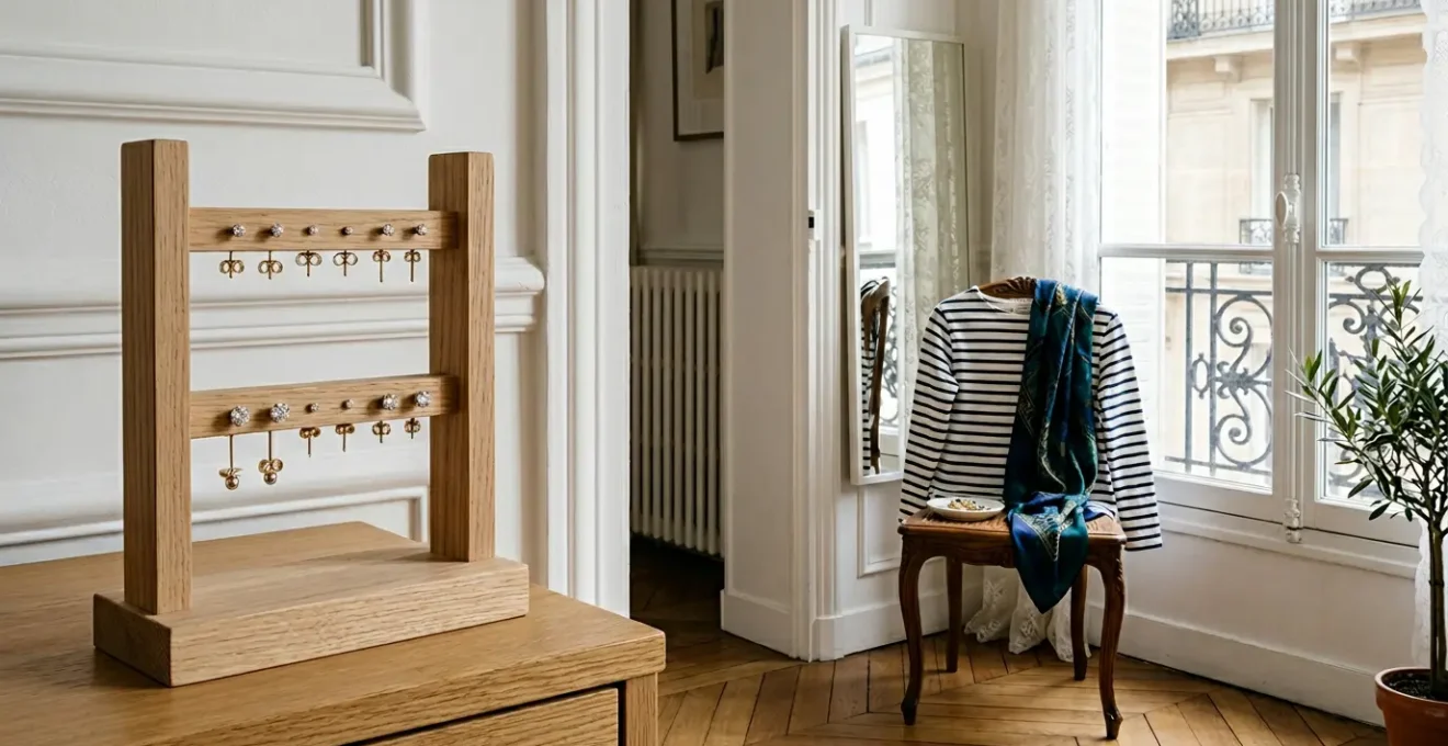 Boucles d'oreilles diamants portées au quotidien dans un environnement parisien